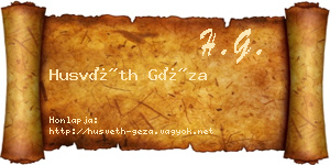 Husvéth Géza névjegykártya